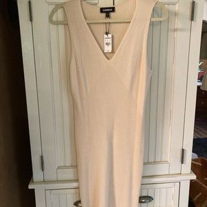Express ribbed V-neck sweater dress